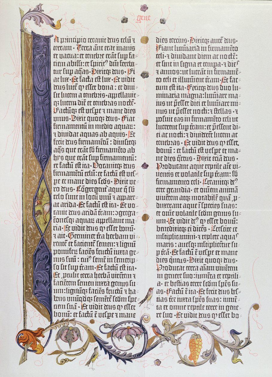Den 36-radiga bibeln, tryckt av Gutenberg (vellum) av German School