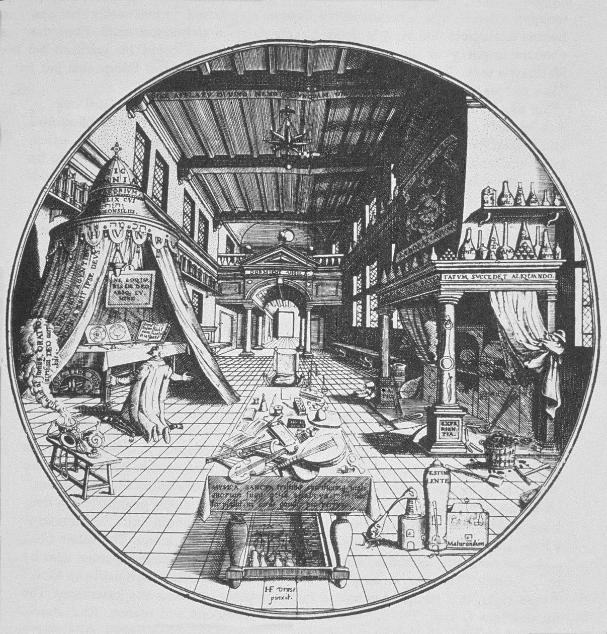 The Alchemist in his Laboratory, från Amphitheatrum Aeternae Sapientiae av Heinrich Kunrath (1609) illustrerad i en magisk historia publicerad i slutet av 1800-talet av German School