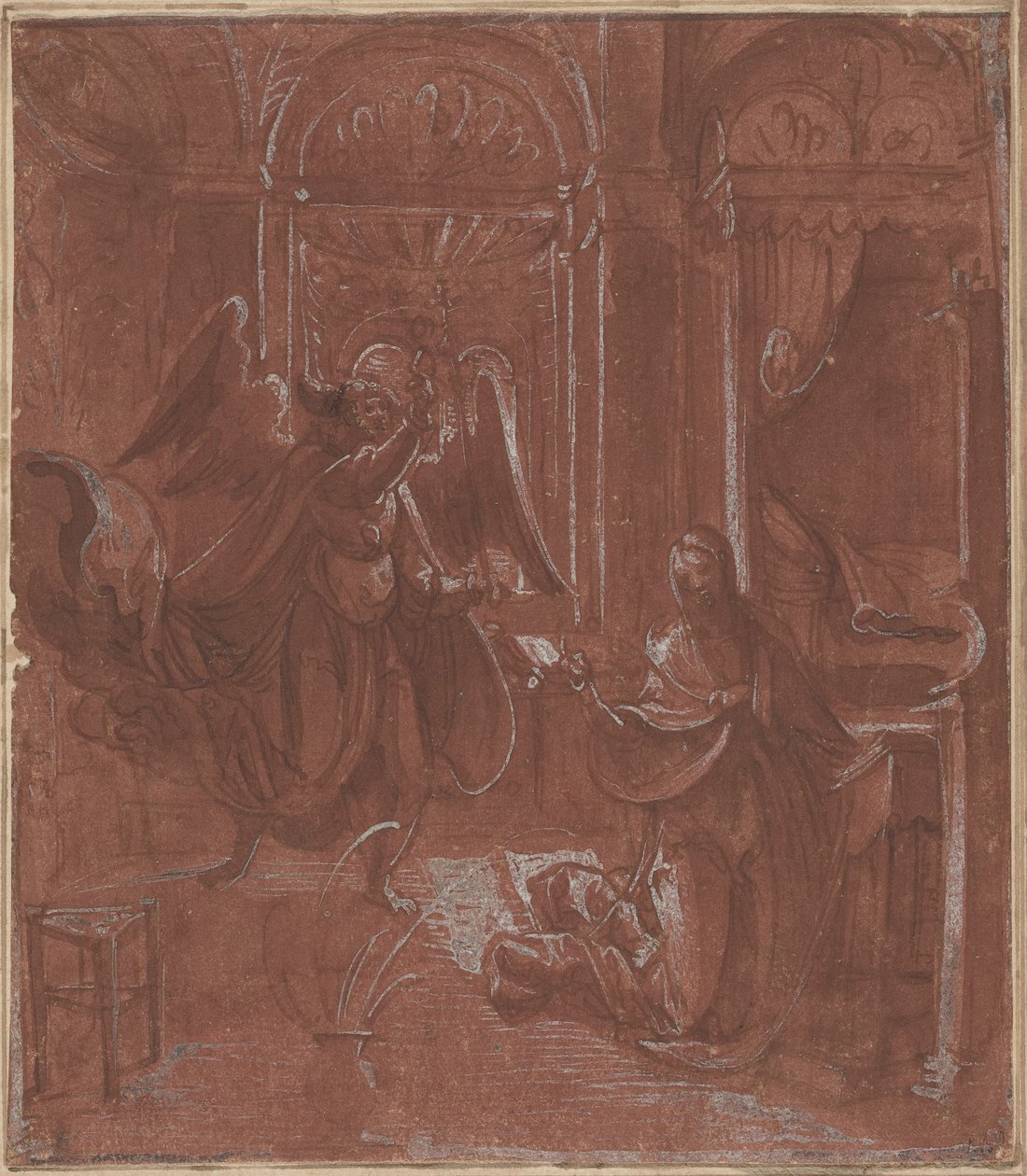 Bebådelsen, ca 1520 (penna och bläck) av German School