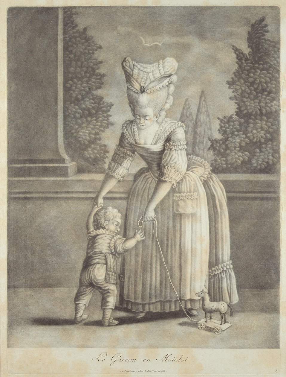 The Boy in the Sailor Suit, utgiven av Johann Jakob Haid (1704-67) Augsburg (mezzotint) av German School