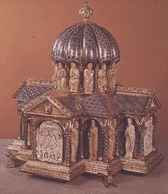 Eltenbergs relikvier, från Köln, ca 1180 (elfenben, koppar och emalj) av German School