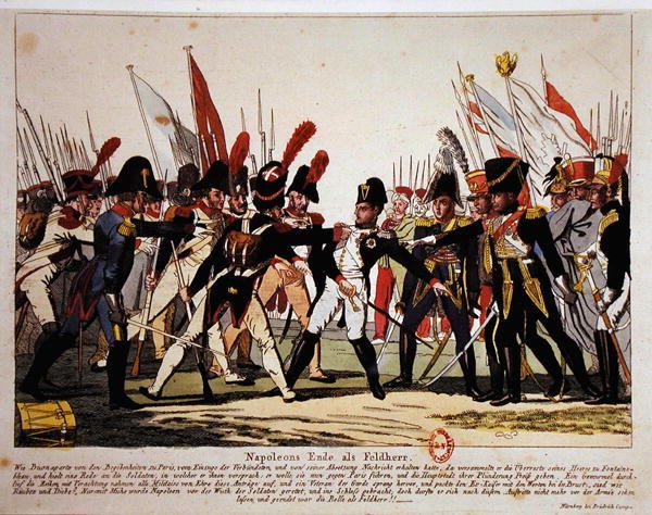 The End of Napoleon (1769-1821) som general 1815 (färg litho) av German School