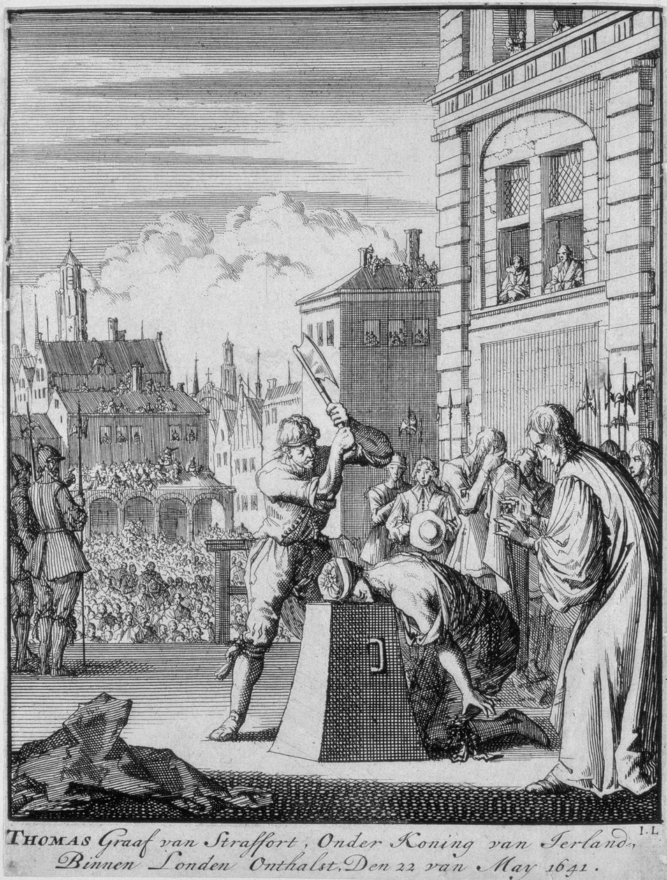 Avrättningen av jarlen av Strafford (1593-1641) på Tower Hill, 12 maj 1641 av German School