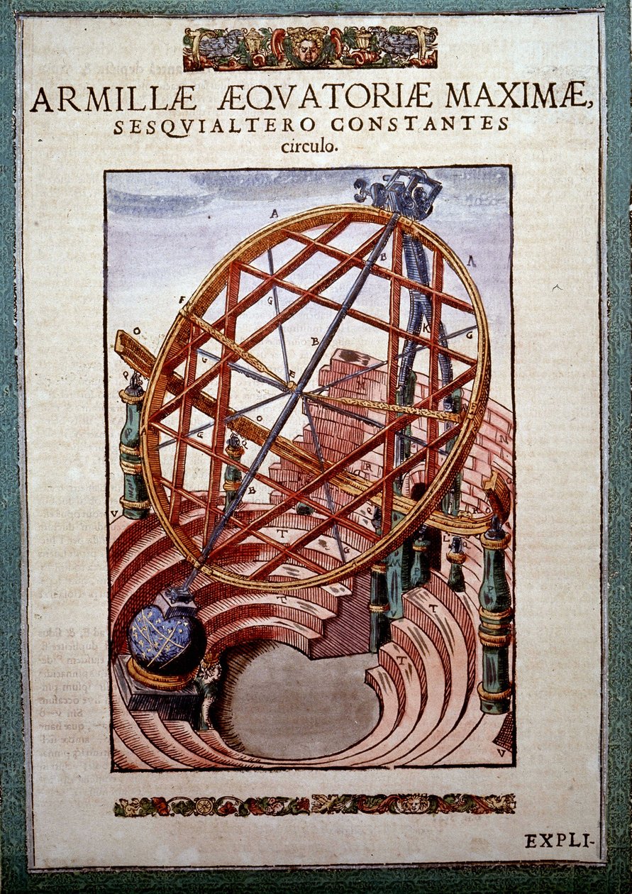 The Great Equatorial Armil i "Astronomy" av Tycho Brahe (1546 – ​​1601), Wandsbeck av German School