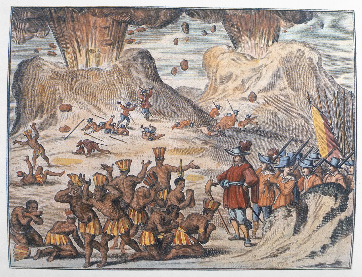 Cortes resa till Tenochtitlan 1521 av German School