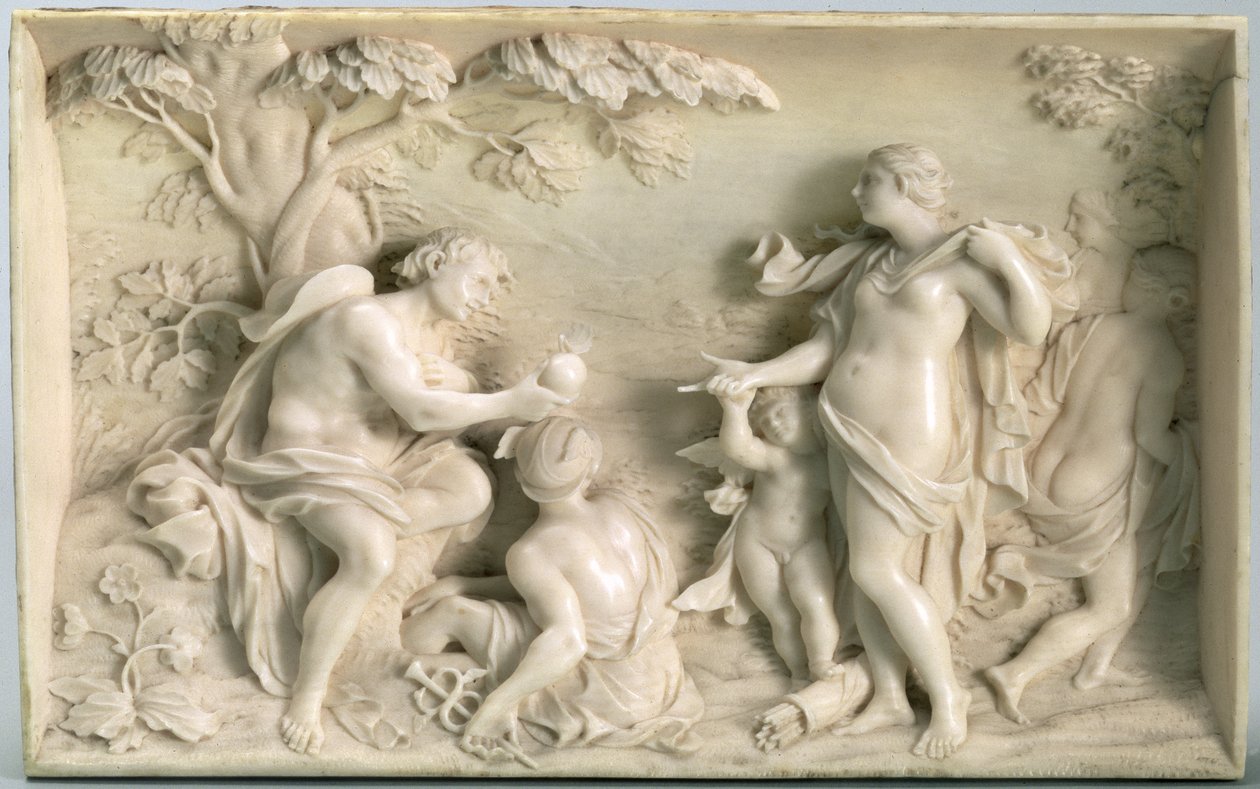 The Judgment of Paris, sent 1600-tal (marmor) av German School