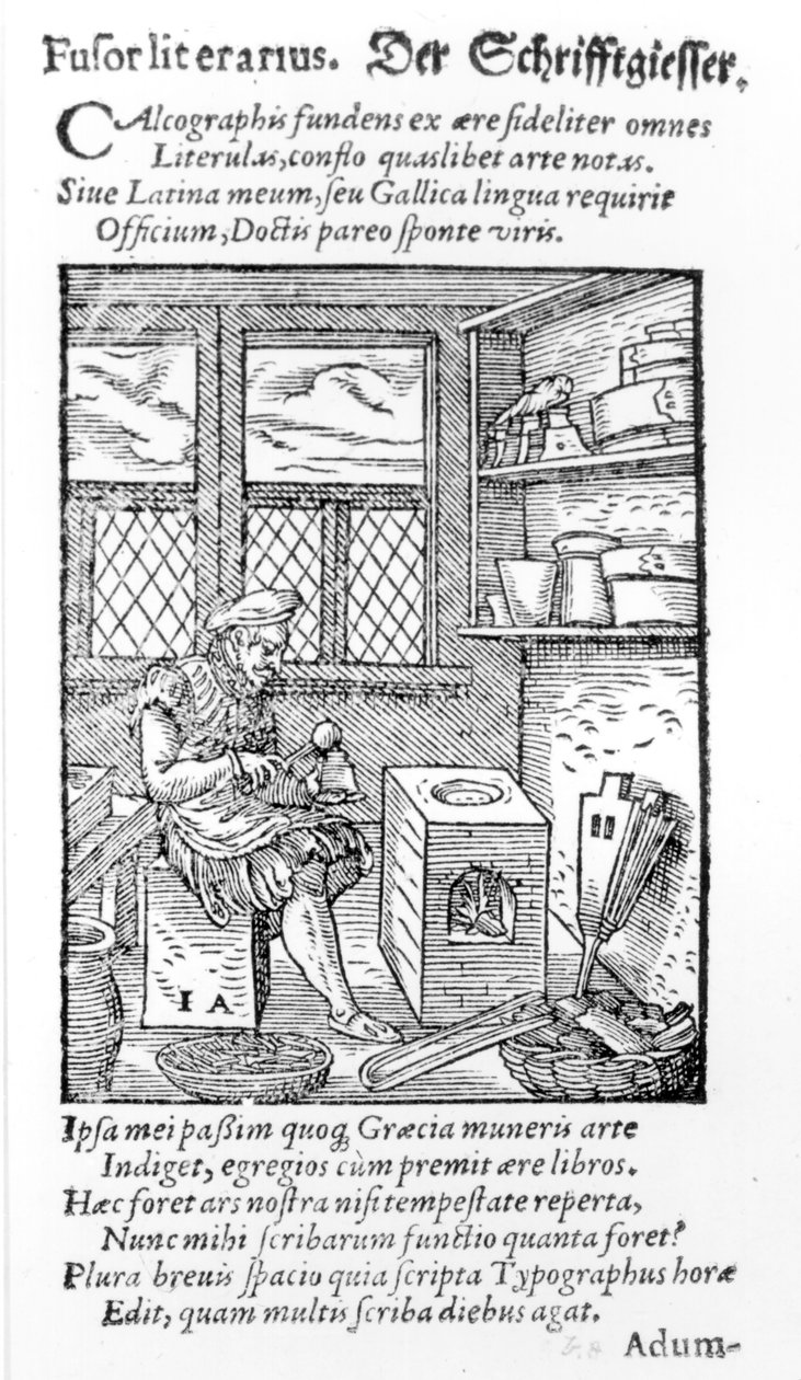 The Letter Plate Maker, utgiven av Hartman Schopper (träsnitt) (b foto) av German School