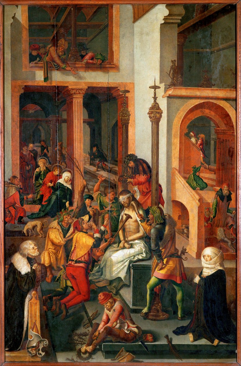 Hånet av Kristus (tempera på trä) av German School