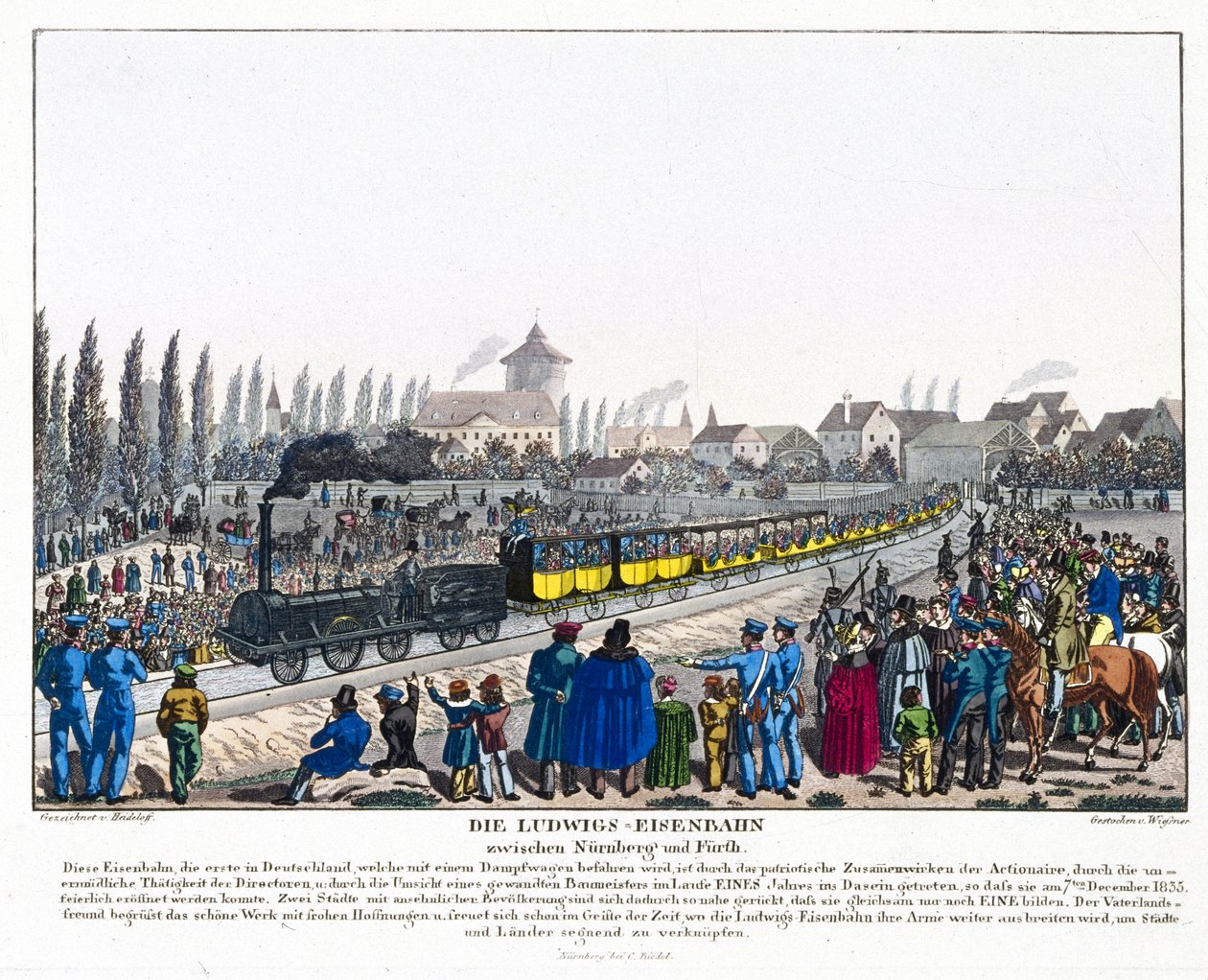 Invigningen av järnvägen Nürnberg-Furth, 7 december 1835 av German School