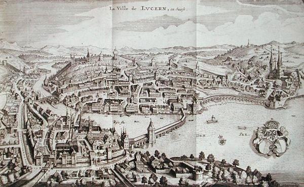 Staden Luzern, Schweiz, från 