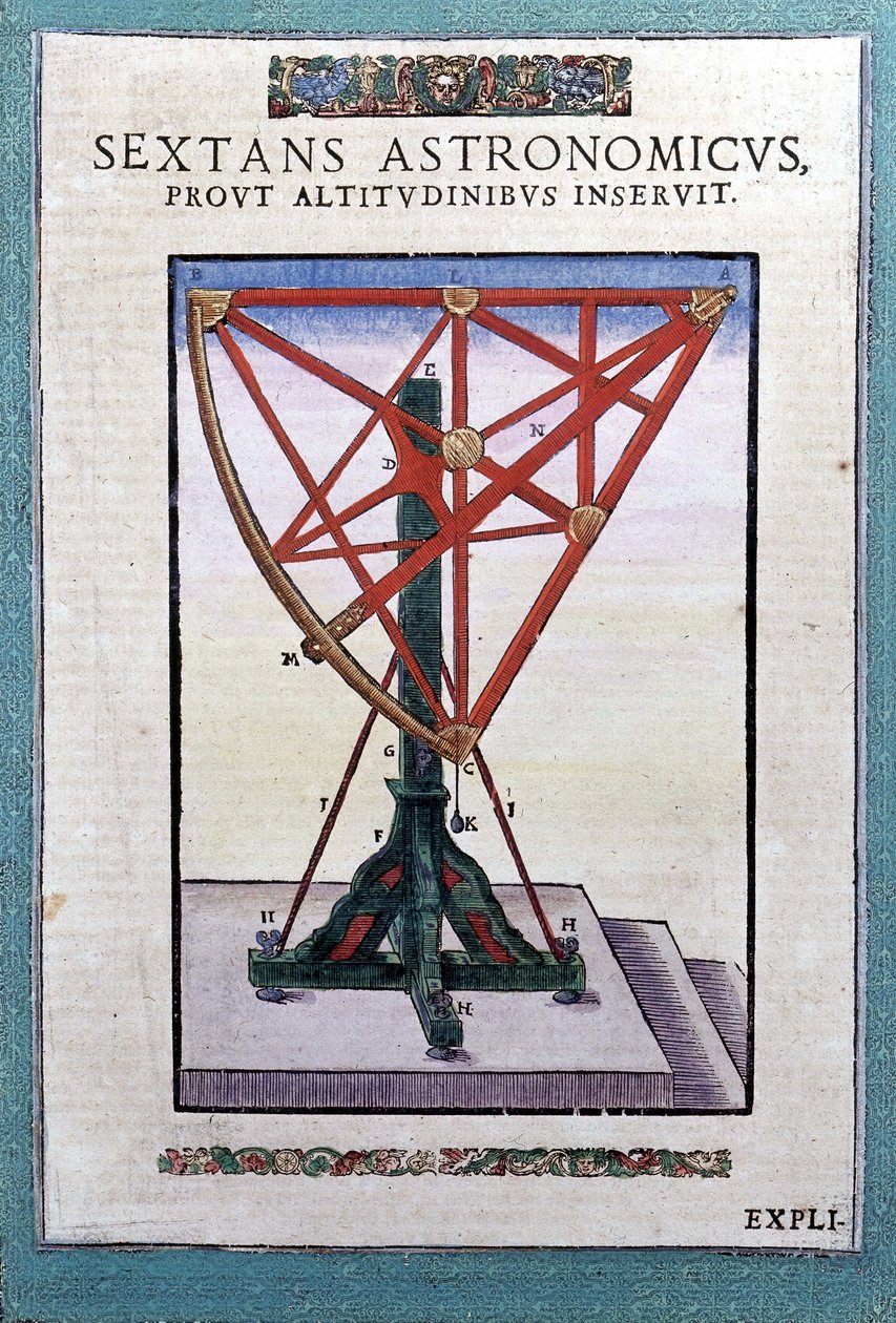 Den astronomiska sextanten i "Astronomin instiftad" av Tycho Brahe (1546 - 1601), Wandsbeck av German School