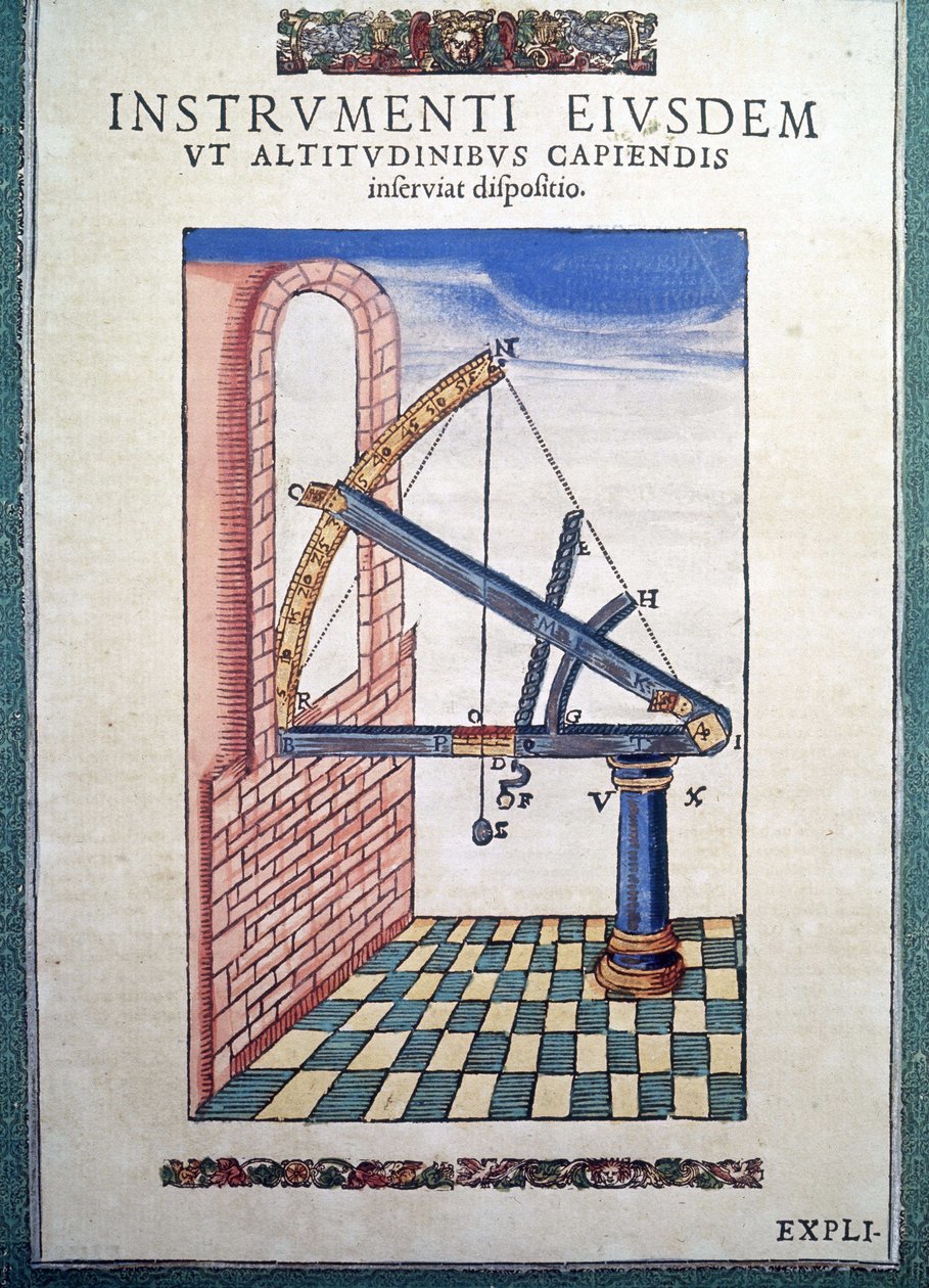 Den astronomiska sextanten i "Astronomin instiftad" av Tycho Brahe (1546 - 1601), Wandsbeck av German School
