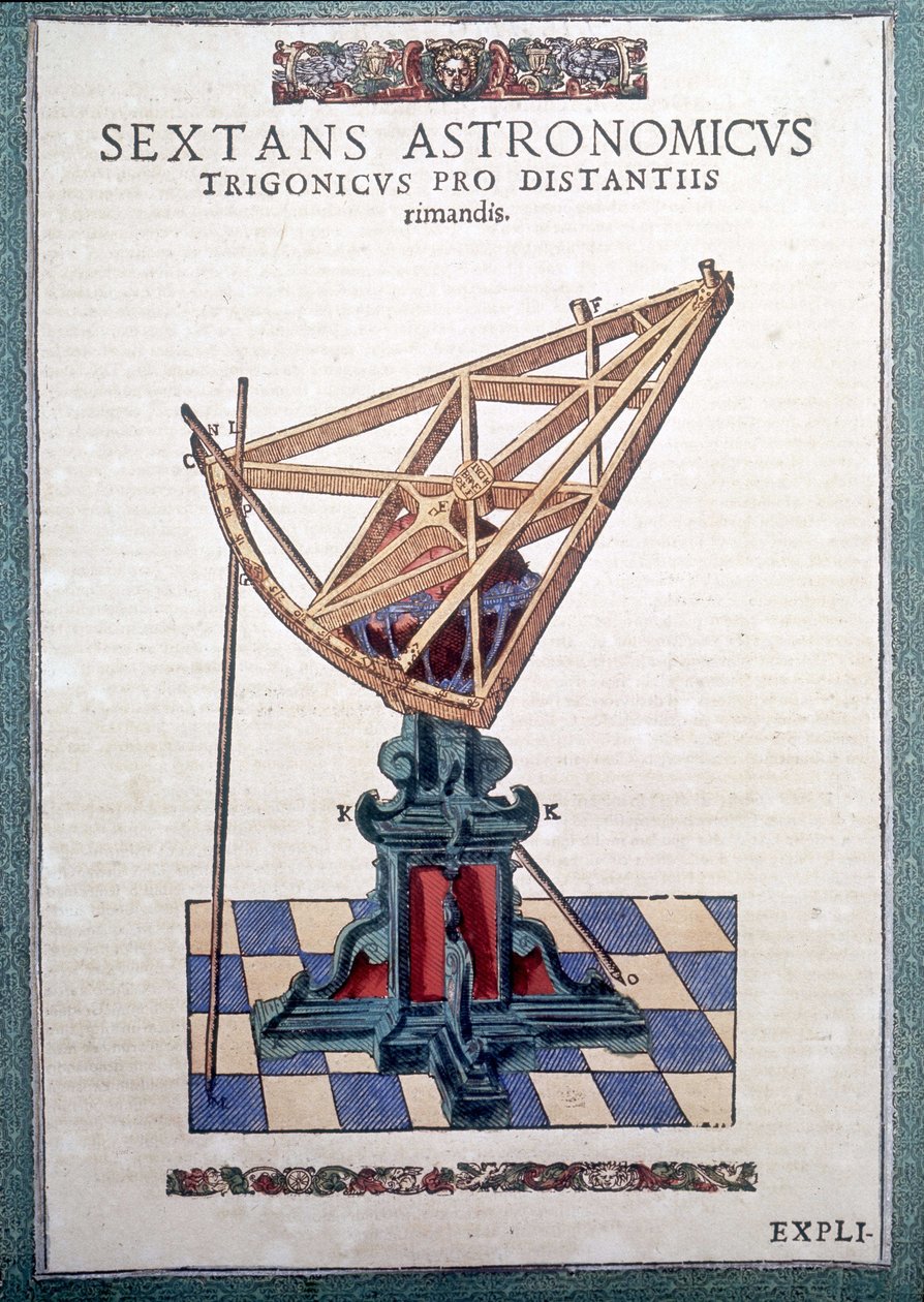 Den astronomiska sextanten i "Astronomin instiftad" av Tycho Brahe (1546 - 1601), Wandsbeck av German School