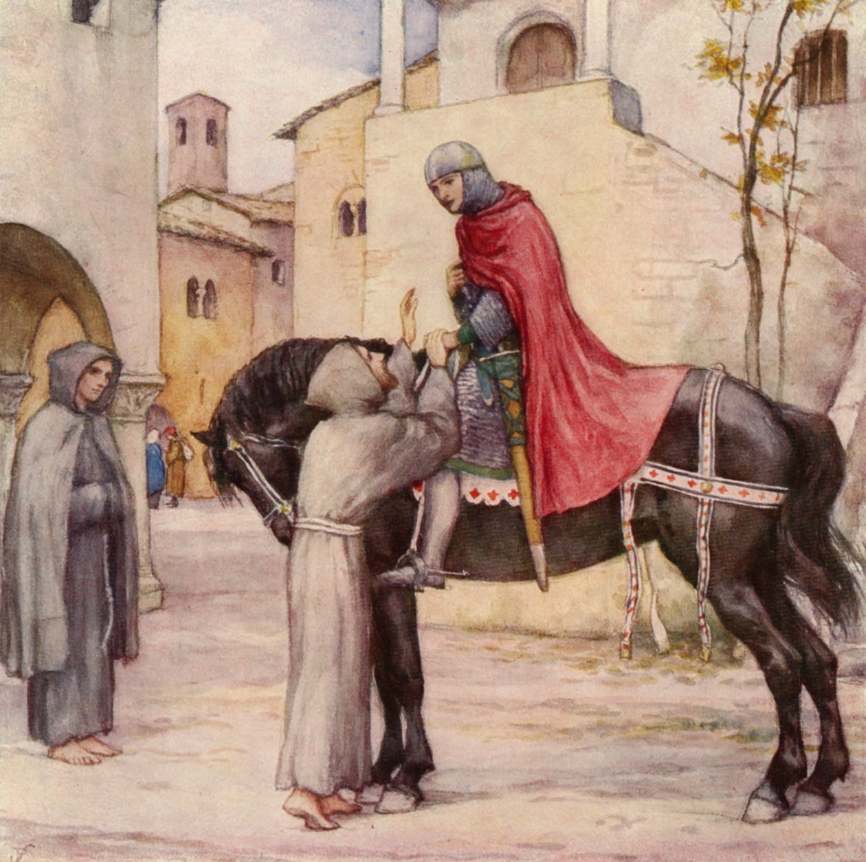 Angelo Tancredis kallelse (färglitografi) av German School