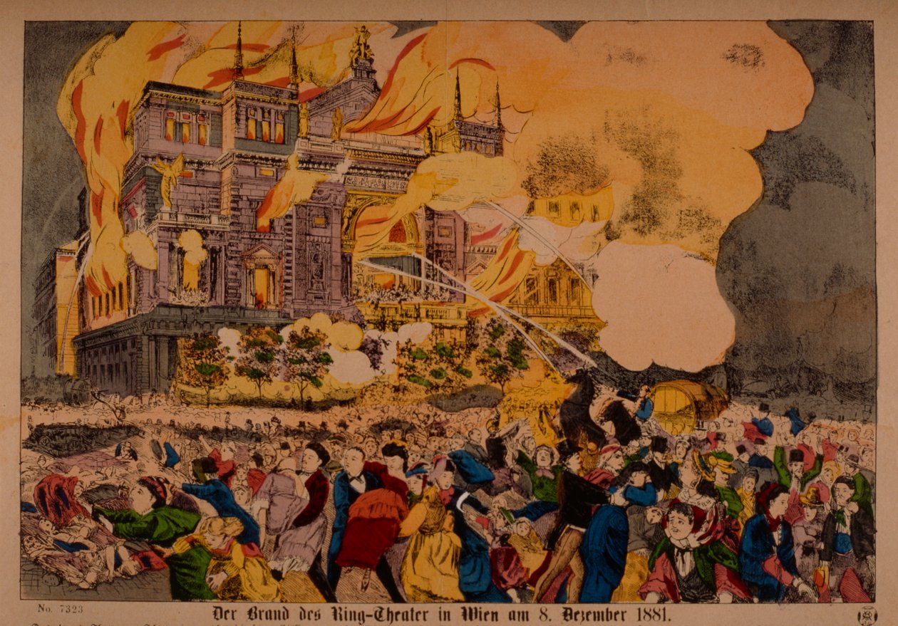 Den stora branden i Ringteatern den 8 december 1881, Wien, 1881 av German School