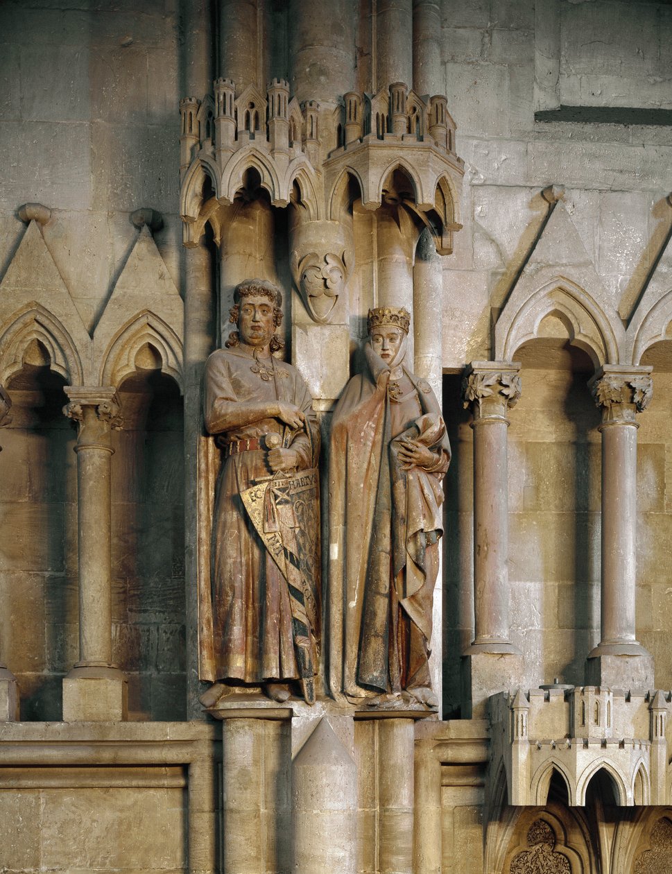 Riddaren Ekkard och hans hustru Uta (Hermann och Reglindis) Skulptur av den tyska skolan. 1245 Cathedrale of Saint Peter and Paul, Naumburg, Tyskland av German School