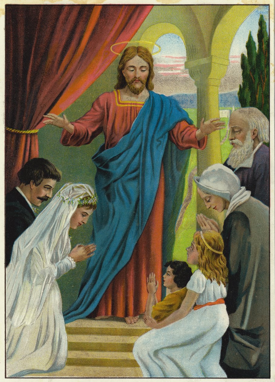 Jesu kärlek (färglitografi) av German School