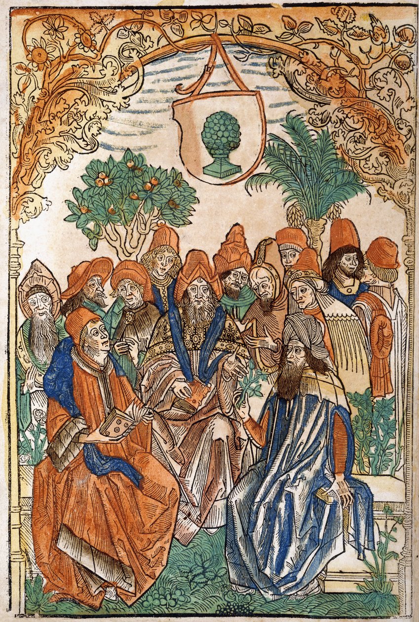 Tretton forskare i trädgårdsmiljö, 1485 av German School