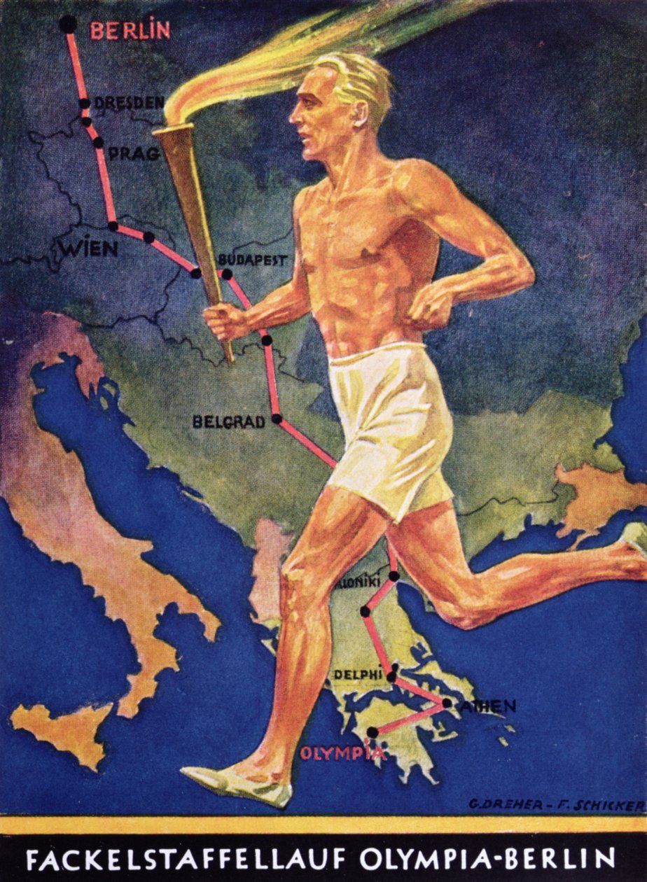 Fackelbärare vid de olympiska spelen i Berlin 1936 av German School