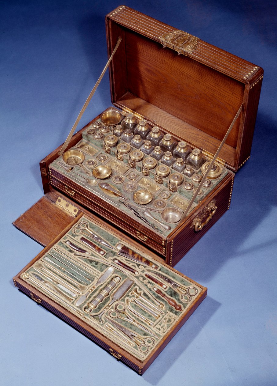 Resekirurgi och apotekskit. 1640. Augsburg. Dekorativ konst, Paris. av German School