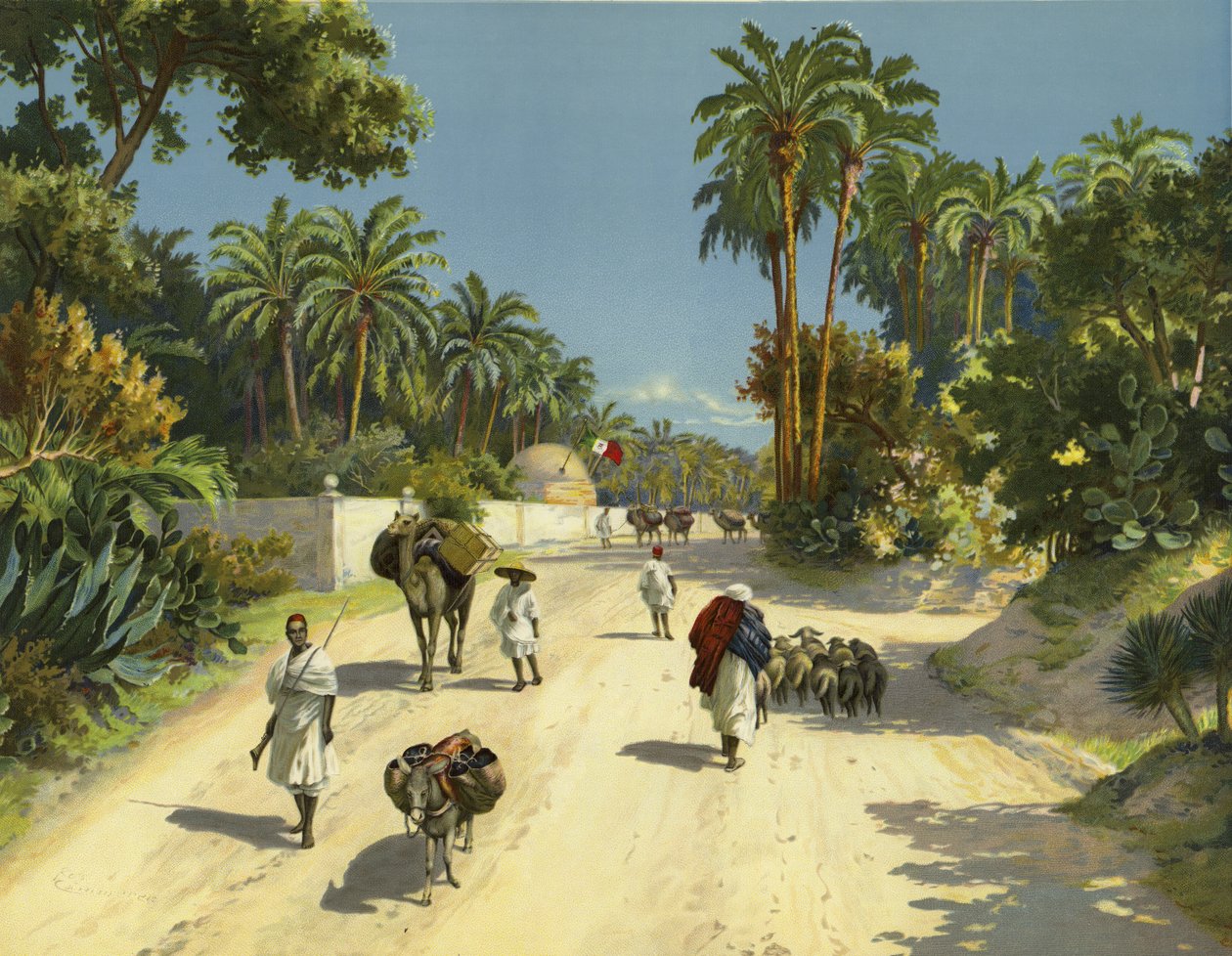 Tripoli, Libyen, Afrika (chromolitho) av German School