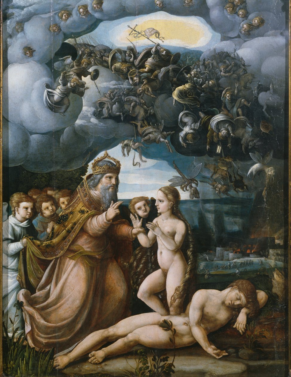 Skapelsens triptyk, Evas skapelse, mittpanel (se även 346194, 346197) av German School