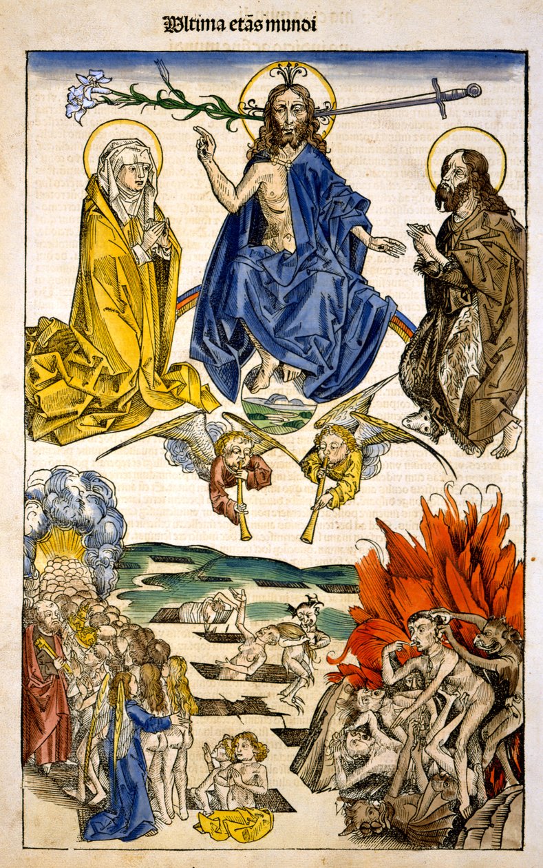 Ultima etas Mundi (Den sista domen) från Liber Chronicarum av Hartmann Schedel, 1493 av German School