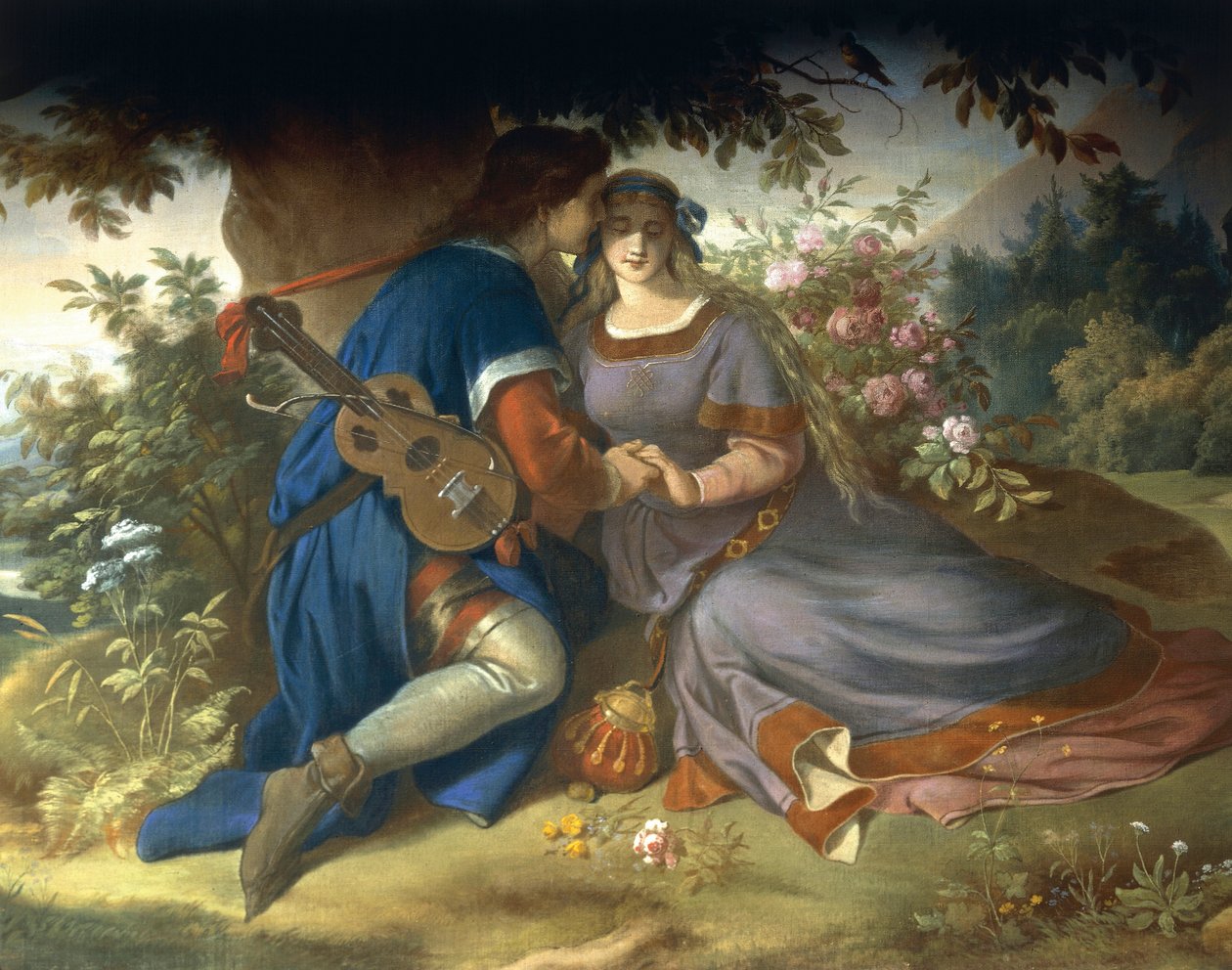"Under Linden Tree, on the Heath...", från Lohengrin Saga (väggmålning) av German School