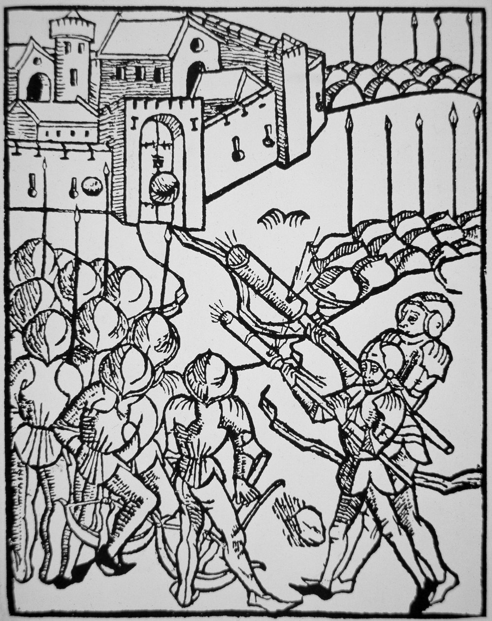 Användning av handeldvapen på 1400-talet, illustration från 
