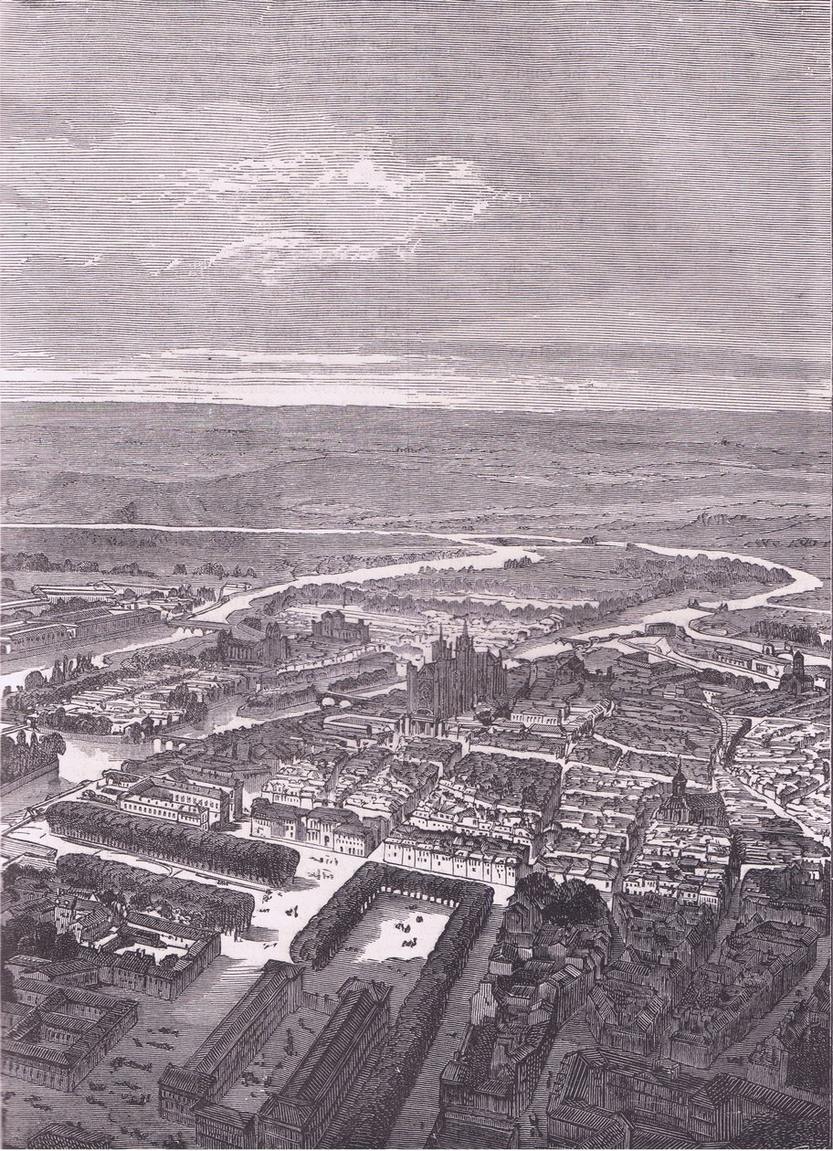 View of Metz, Cassells History of the War between France and Germany publicerad av Cassell and Company Limited, c.1890 (litho) av German School