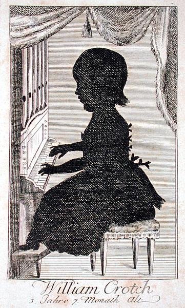 William Crotch (1775-1847) spelar orgel (gravyr) av German School