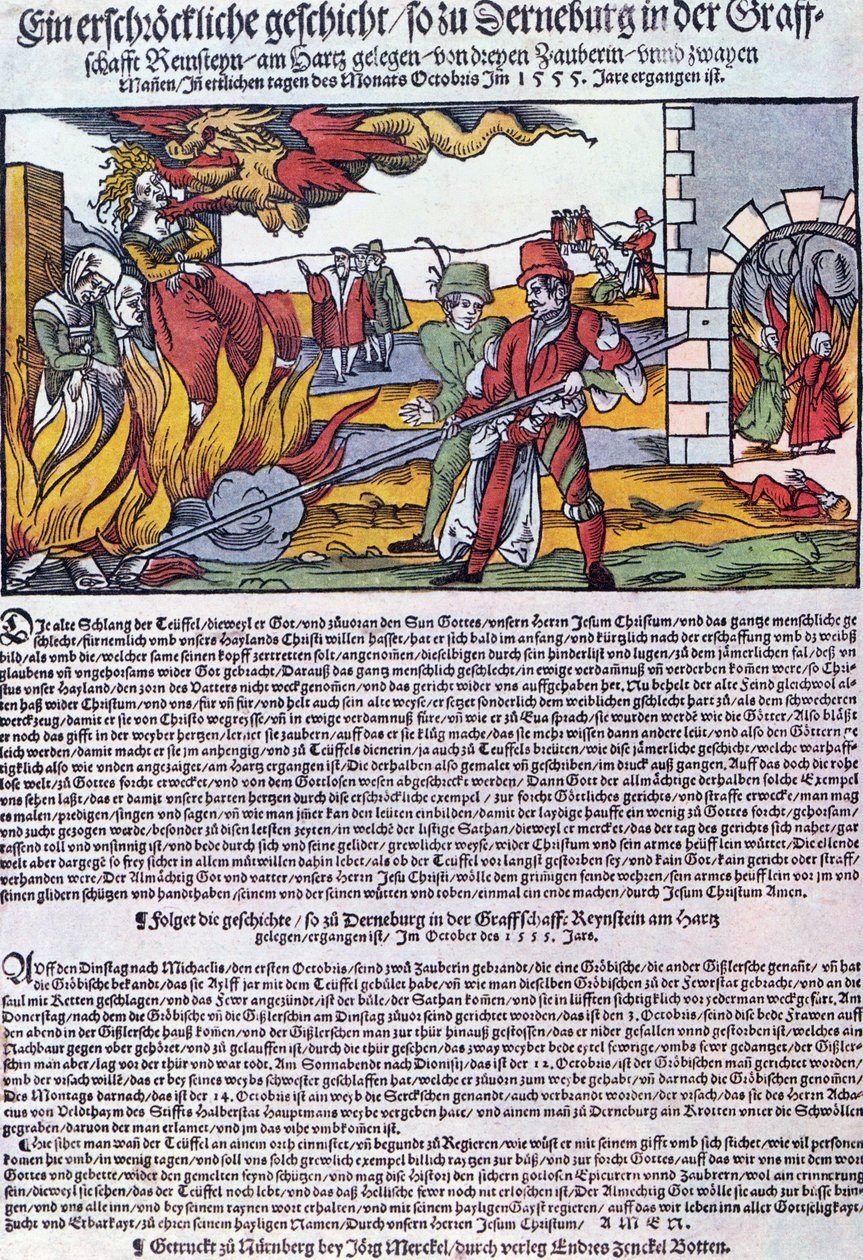 Häxor brändes i Derneburg 1555 av German School