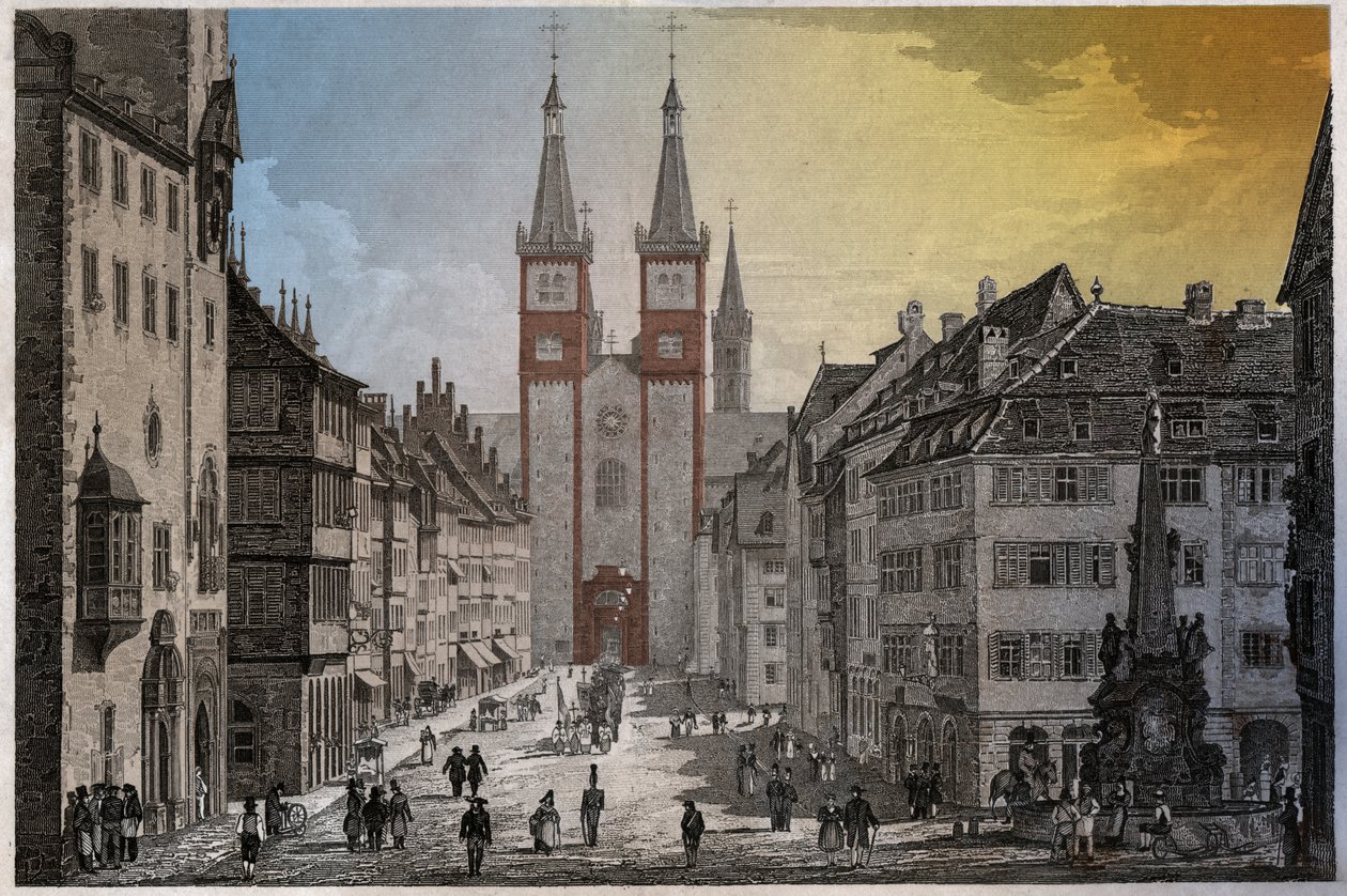 Würzburg. (gravyr, ca 1830) av German School