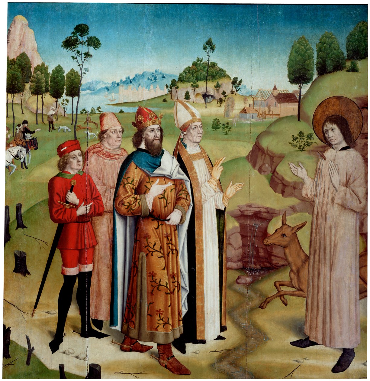 Saint Giles och kung Wamba vid den kungliga jakten