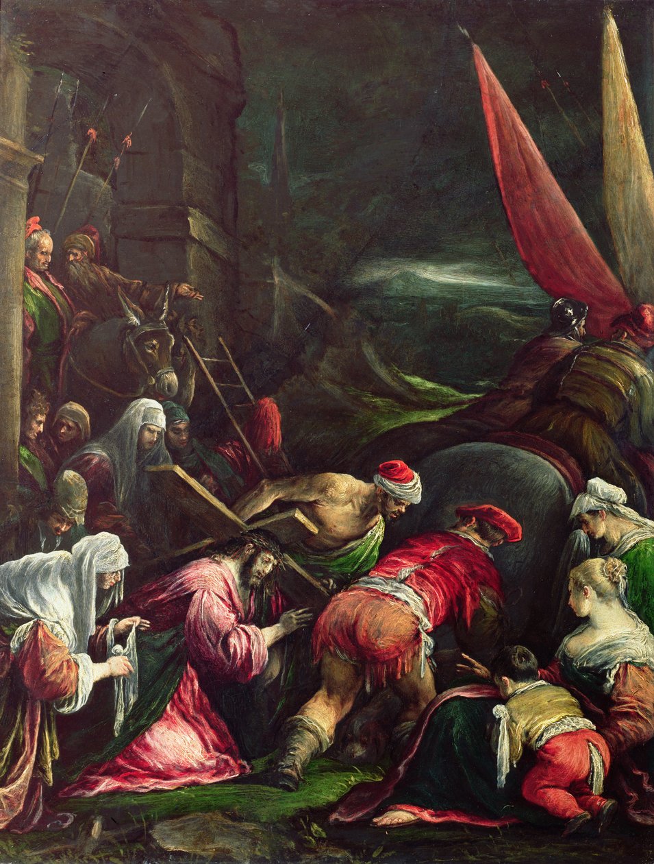 Att bära korset, 1592 av Gerolamo Bassano