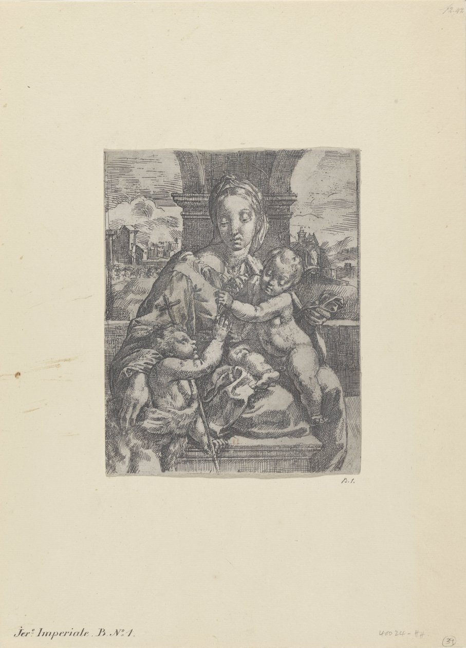 Maria med barnet och den unge Johannes döparen av Gerolamo Imperiale