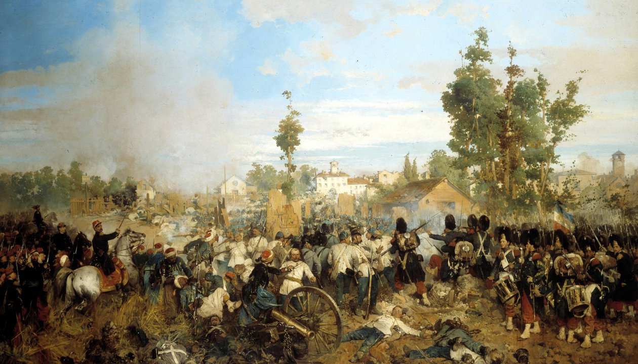 Slaget vid Magenta. Målning av Gerolamo (Girolamo) Induno av Gerolamo Induno