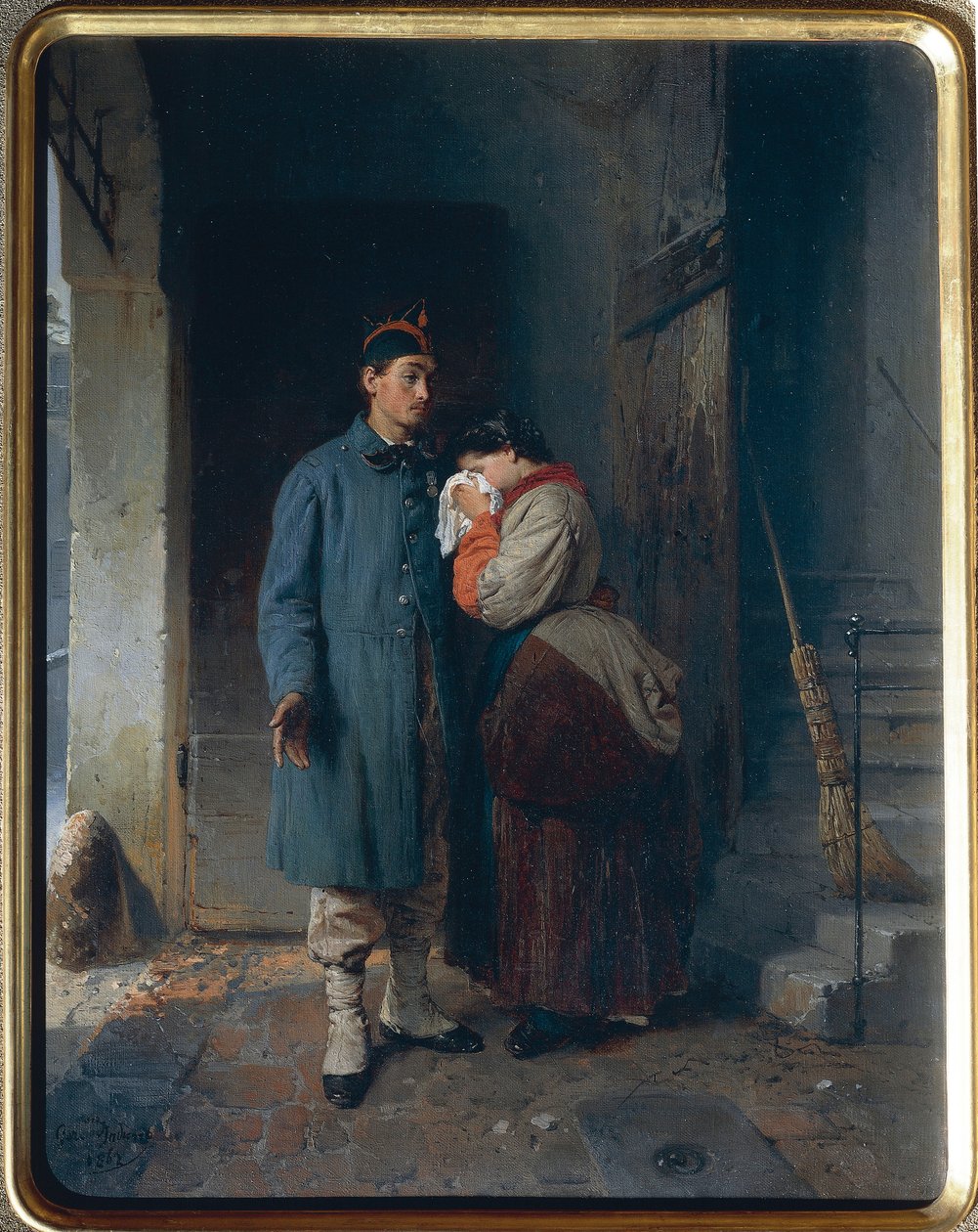 De 1866 års värnpliktigas avgång, av Gerolamo Induno av Gerolamo Induno