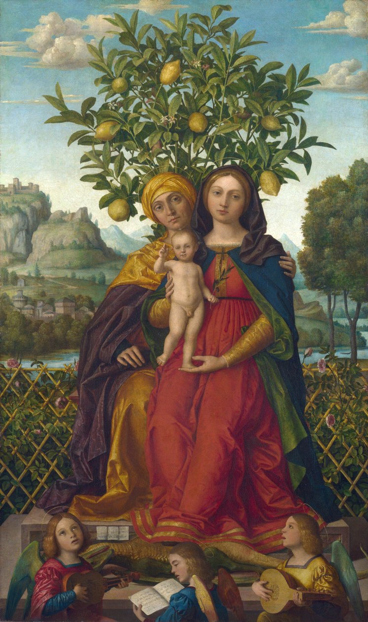 Girolamo dai Libri (1474-1555) Jungfrun och barnet med Saint Anne Olja på duk ca 1510-1520 National Gallery, London 158,1x94 av Gerolamo dai Libri