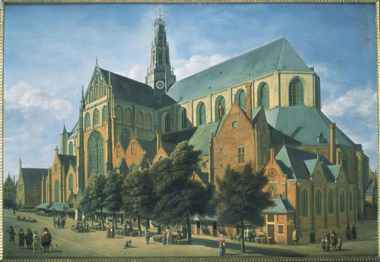 St. Bavokerk från sydost av Gerrit Adriaensz Berckheyde
