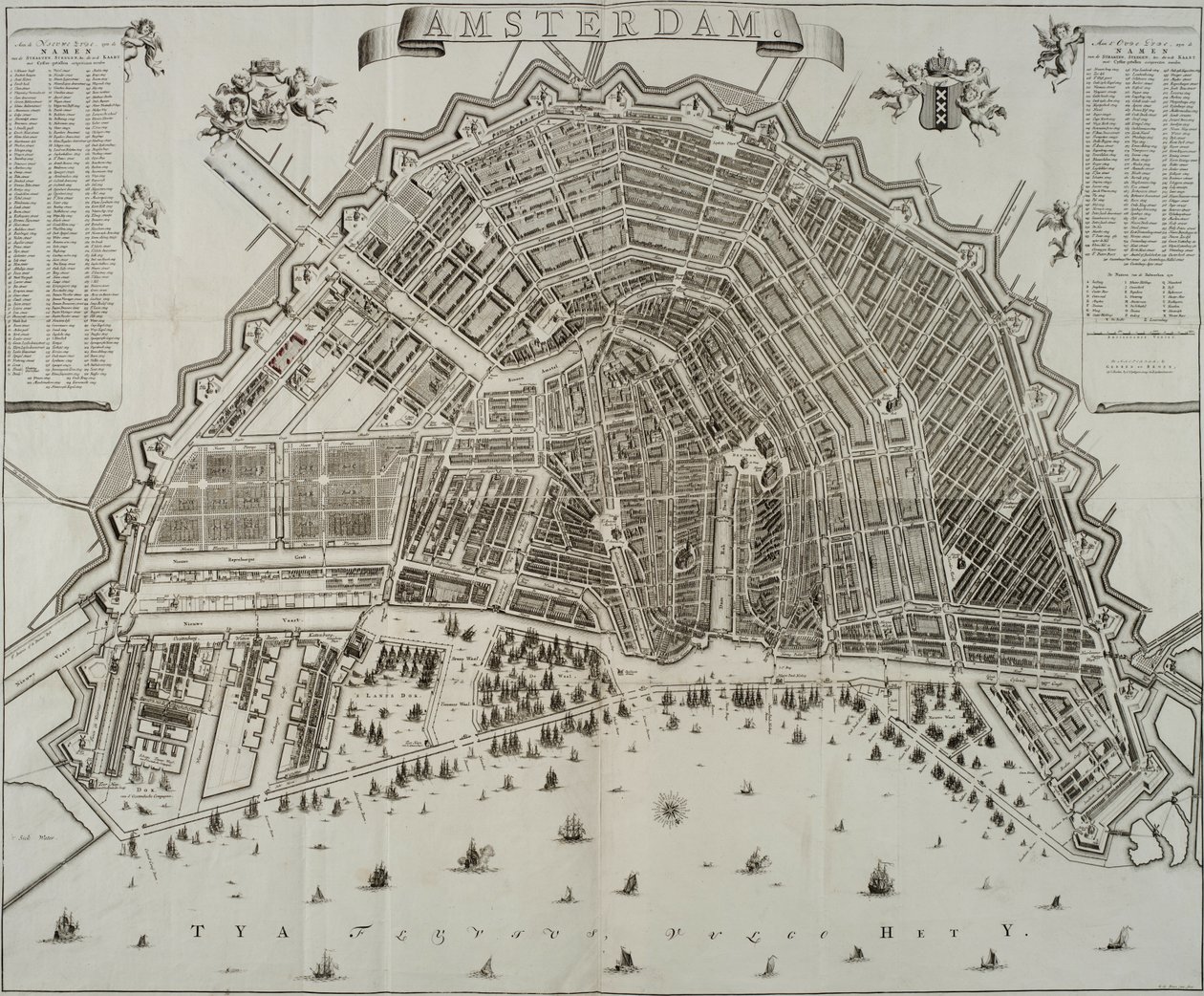 1737 karta över Amsterdam av Gerrit de Broen av Gerrit de Broen