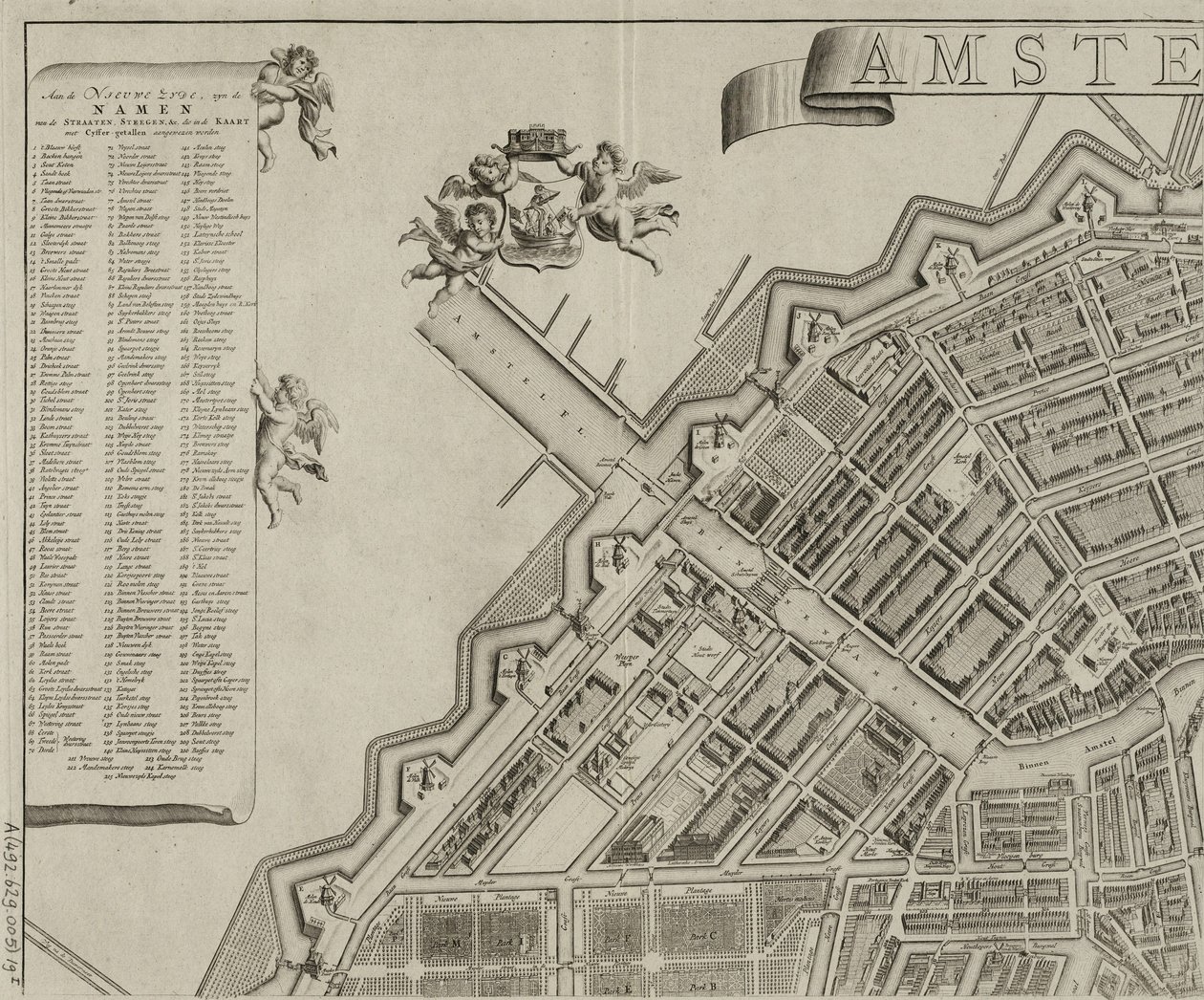 Karta över Amsterdam av Gerrit de Broen av Gerrit de Broen