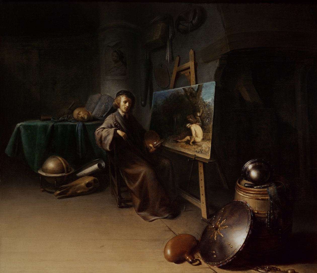 Konstnär i sin ateljé av Gerrit Dou