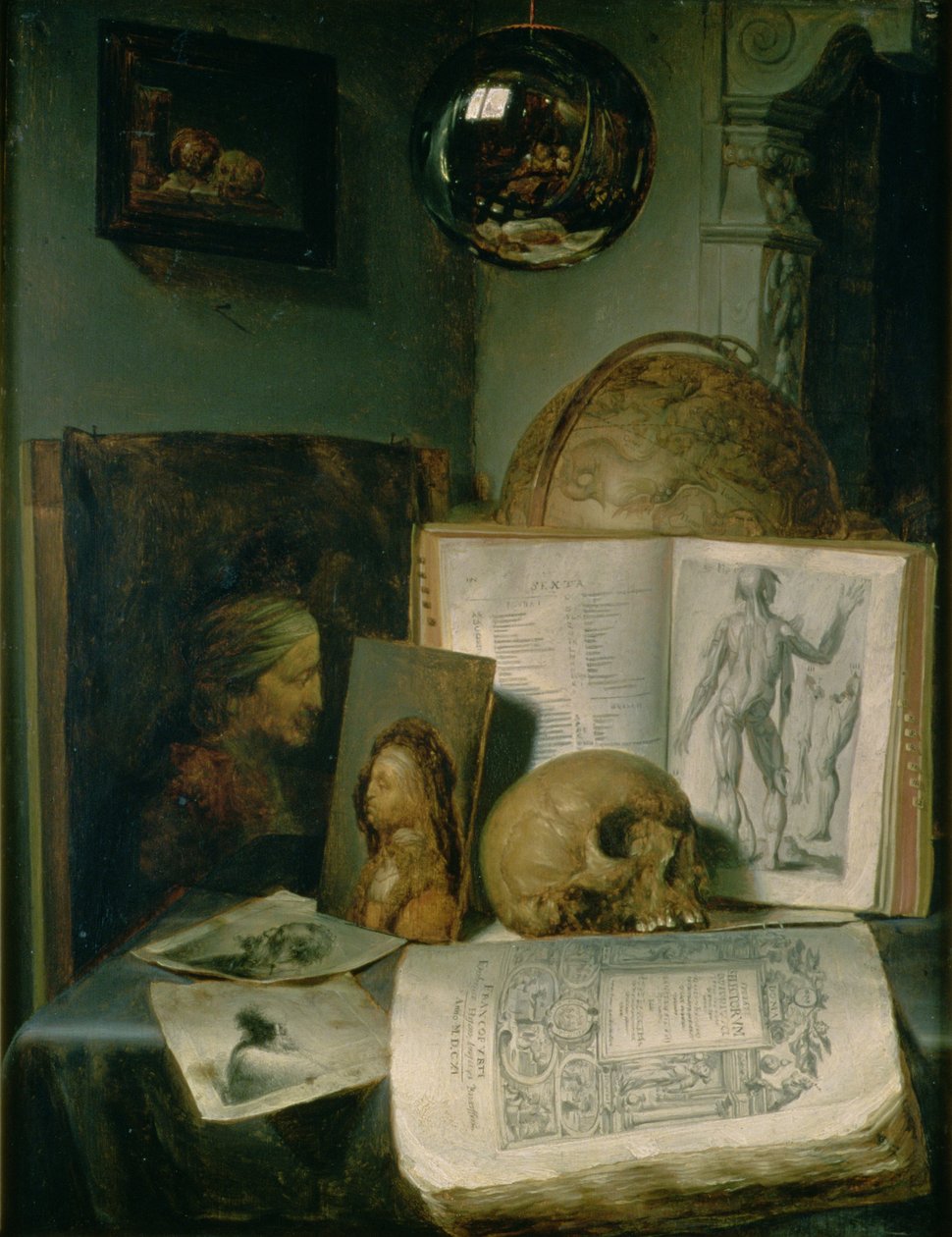 Stilleben med en skalle av Gerrit Dou