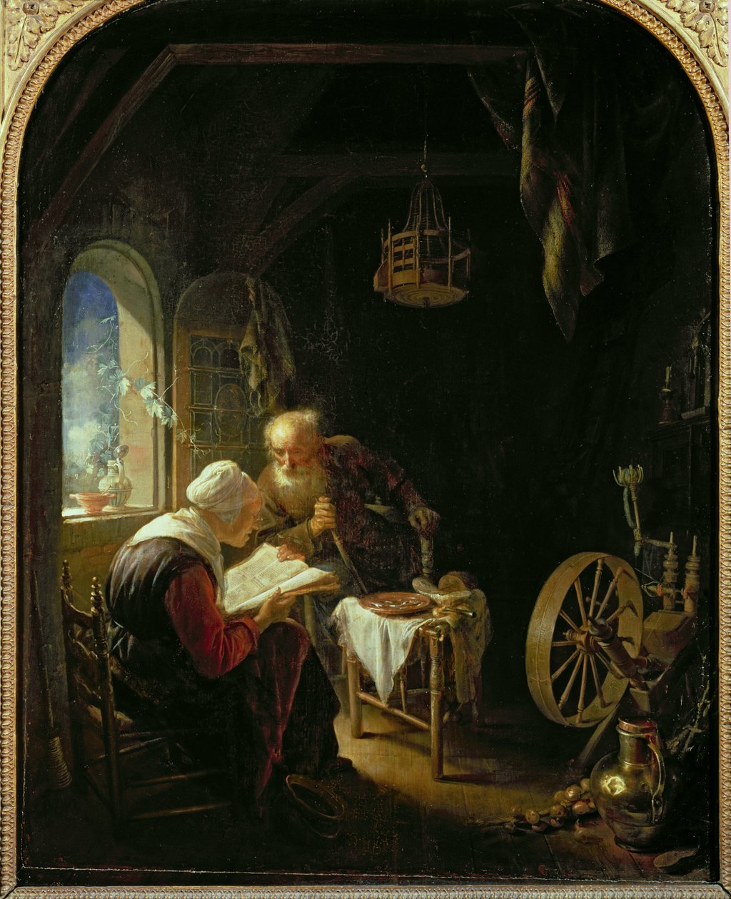 Bibelläsningen eller Anne och Tobias av Gerrit Dou