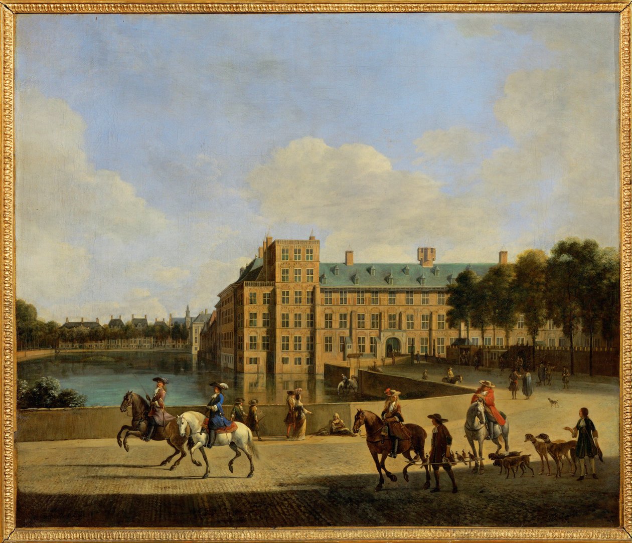 Binnenhof på Vijver i Haag ... (målning på duk) av Gerrit Adriaensz Berckheyde