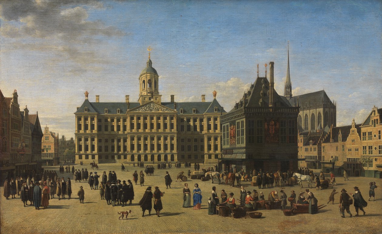 The Dam i Amsterdam av Gerrit Adriaensz Berckheyde
