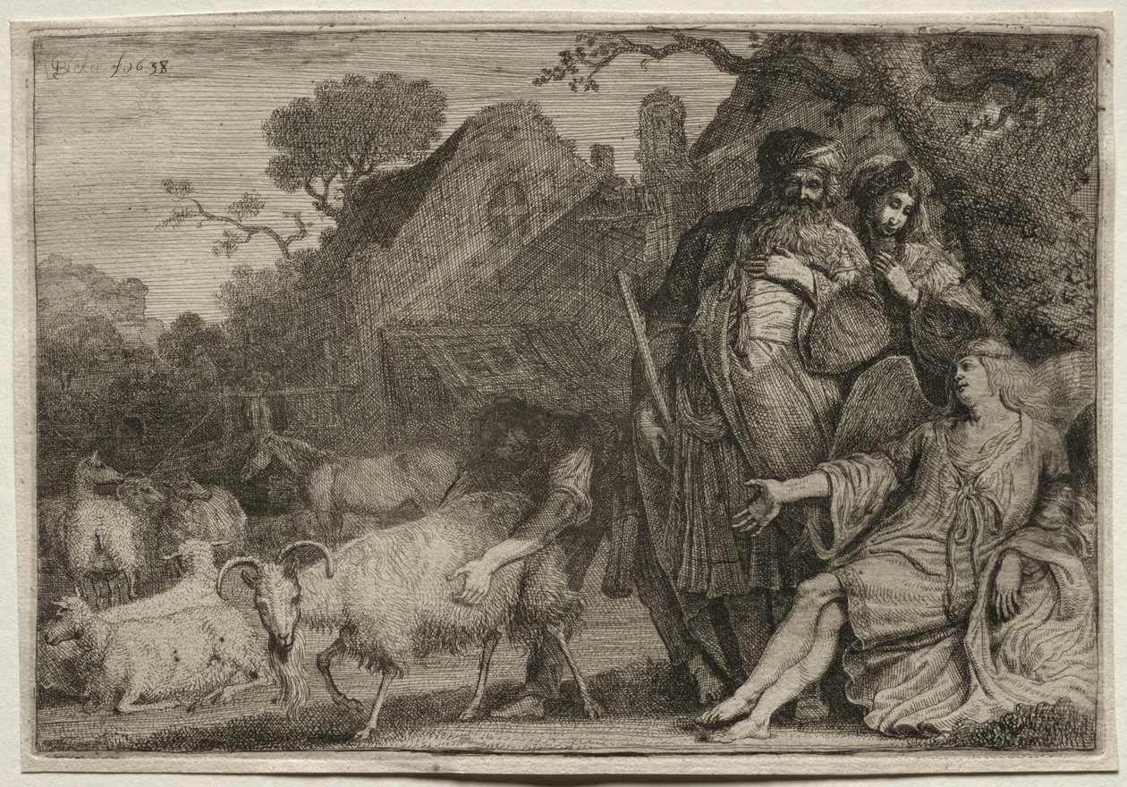 En ängel förutsäger Abrahams sons födelse, 1638. av Gerrit Claesz. Bleker