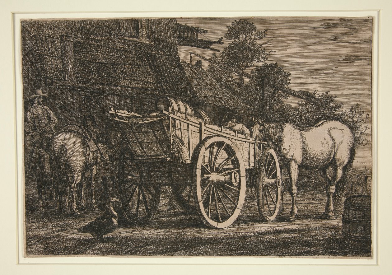 Den fyrhjuliga vagnen av Gerrit Claesz Bleker