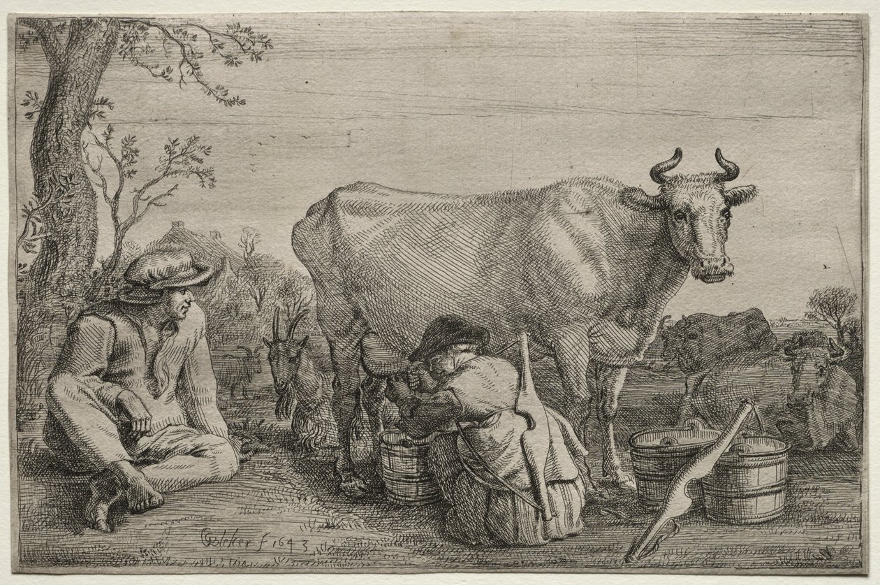 The Milkmaid, 1643. av Gerrit Claesz. Bleker